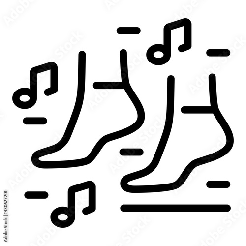 Dancing feet icon. Outline Dancing feet vector icon for web design isolated on white background