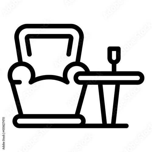 Night club lounge icon. Outline Night club lounge vector icon for web design isolated on white background