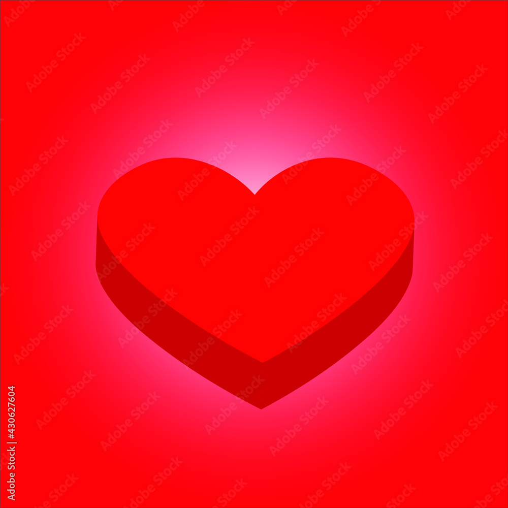 3D Red Heart Shape For Mother's Day,Father's Day,Birth Day,