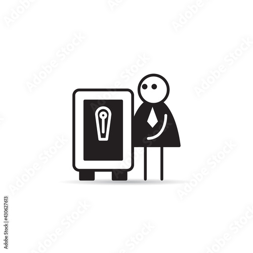 businessman and safe icon vector