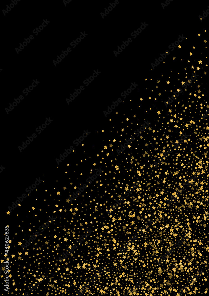 Yellow Best Confetti Background. Card Sequin Design. Gradient Spark Group Texture. Night Star Illustration. Golden Fantasy Pattern