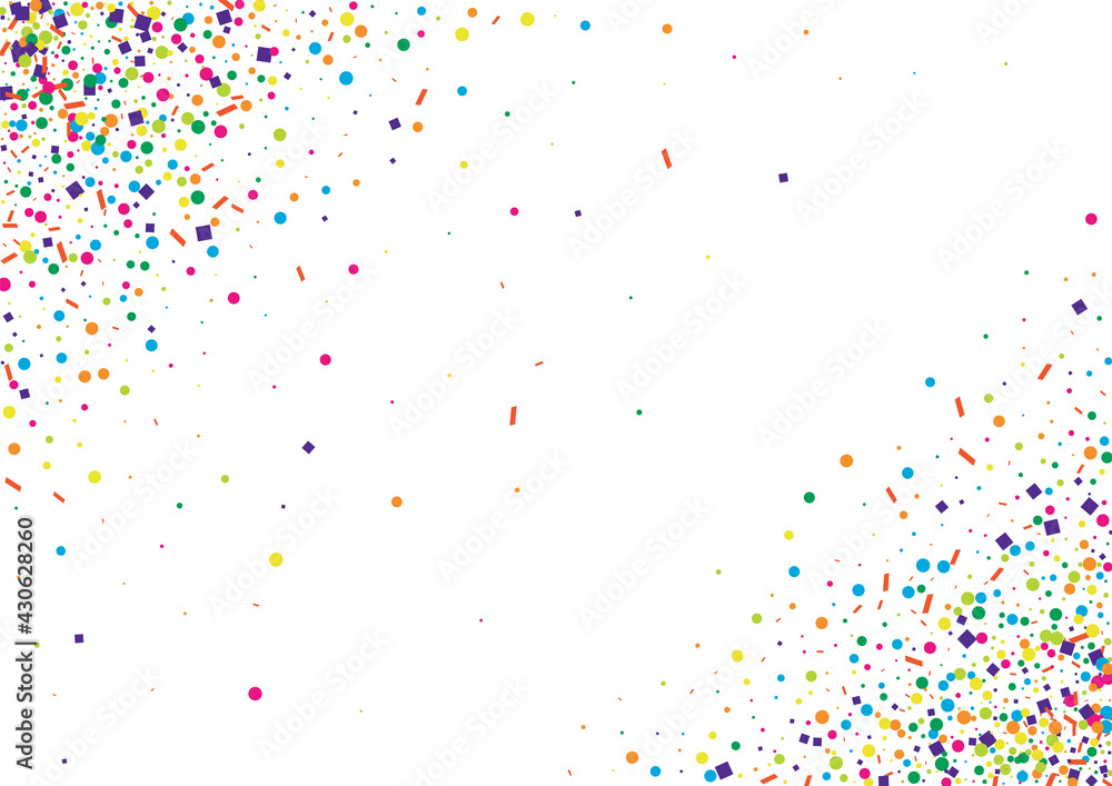 Red Geometric Group Isolated. Blur Square Illustration. Yellow Object Dot Background. Pink Summer Confetti.