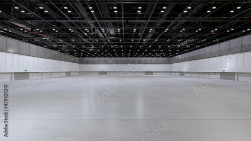 Empty hall exhibition center. backdrop for exhibition stands.3d render. photo