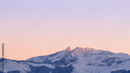 Snowy mountain peak atlantic pyrenees