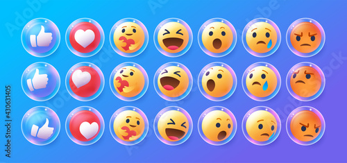 3d emoji in various points of view