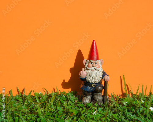 Foto Garden Gnome and Middle Finger