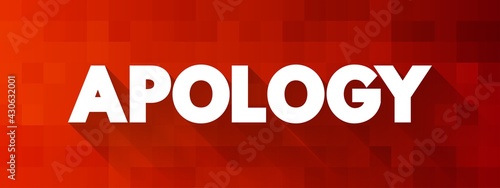 Apology text quote, concept background