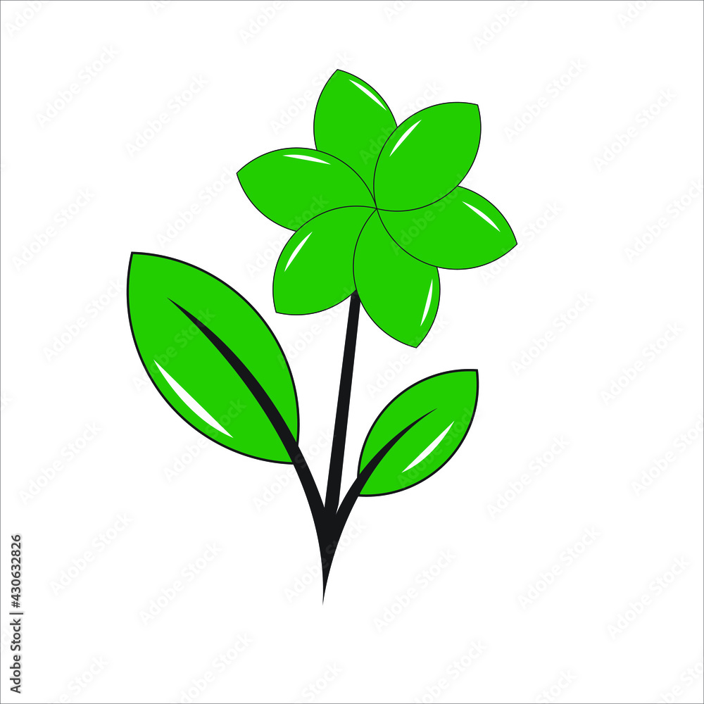 Green Leaf and Flower
