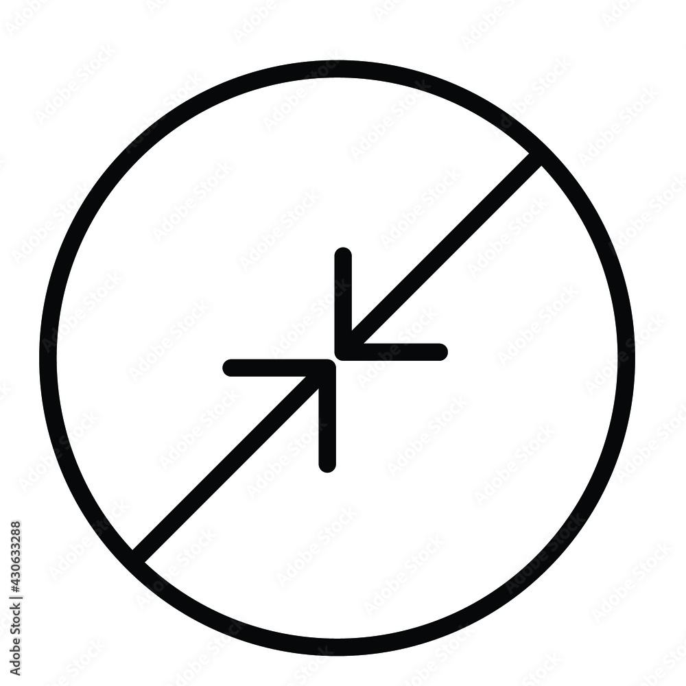 Simple thin line arrows diagonally pointing to the center in a button. Royalty-free. Simple thin line arrows diagonally pointing to the center in a button. Royalty-free.