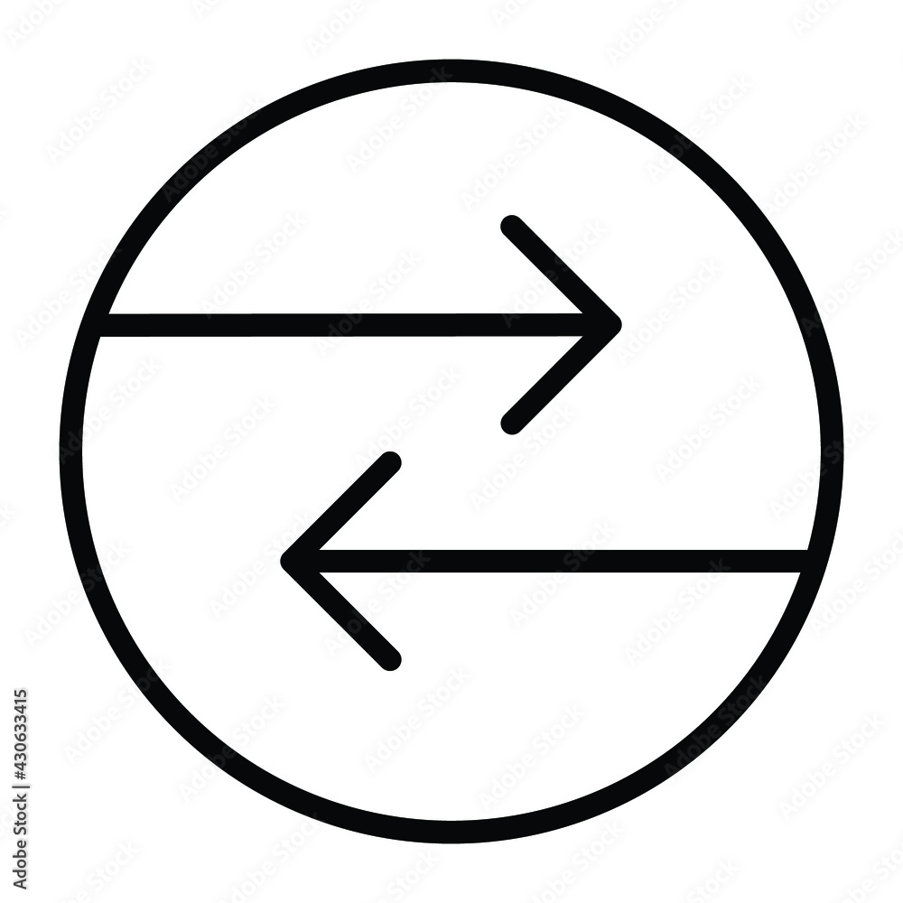 Simple thin line arrows pointing in the opposite direction in a button. Royalty-free. Simple thin line arrows pointing in the opposite direction in a button. Royalty-free.