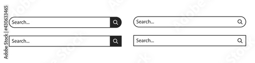 A set of internet search panels. Information search system. Internet search system.