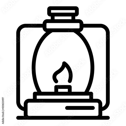 Kerosene lamp icon. Outline Kerosene lamp vector icon for web design isolated on white background