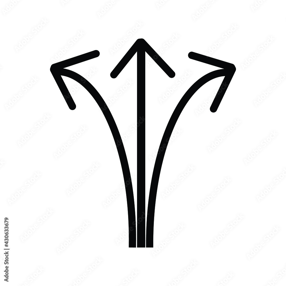 Simple thin line curved arrows pointing up, left and right on a white background. Royalty-free. Simple thin line curved arrows pointing up, left and right on a white background. Royalty-free.