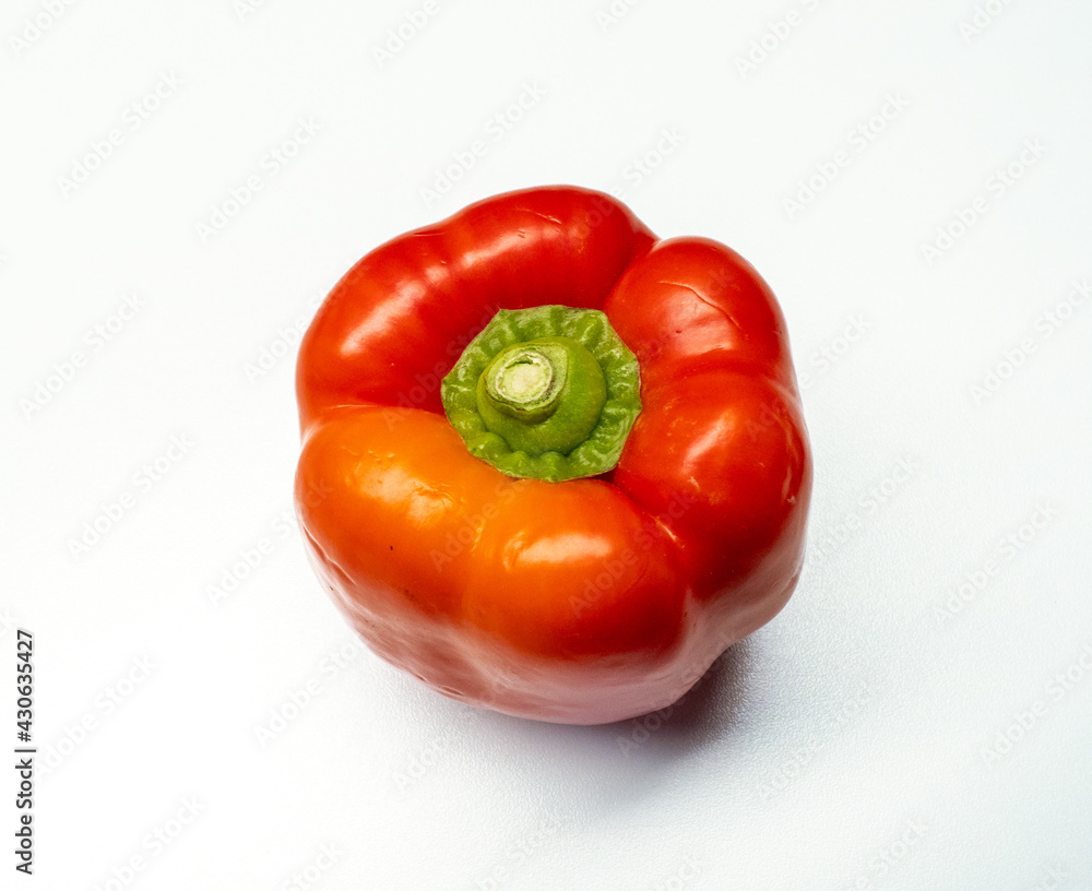 red paprika on a white background red paprika on a white background