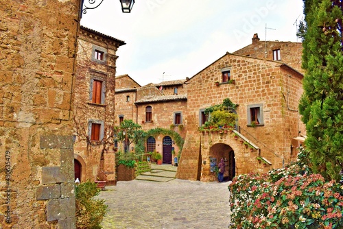 Fototapeta Naklejka Na Ścianę i Meble -  landscape of the medieval village of Civita di Bagnoregio in Viterbo, Italy