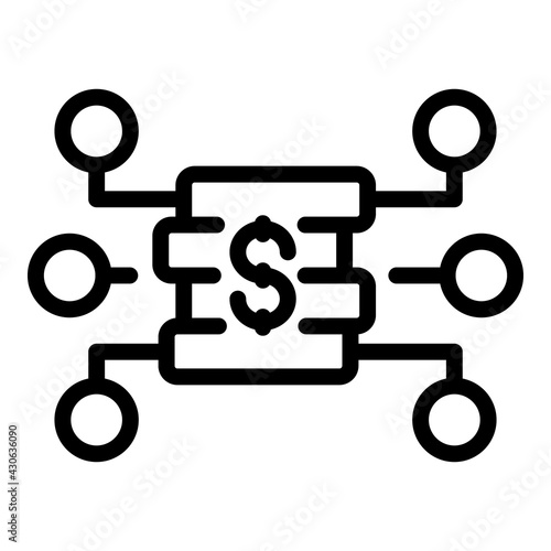 Money assessment icon. Outline Money assessment vector icon for web design isolated on white background
