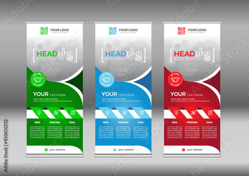 Business Roll Up. Standee Design. Banner Template. Presentation and Brochure Flyer.