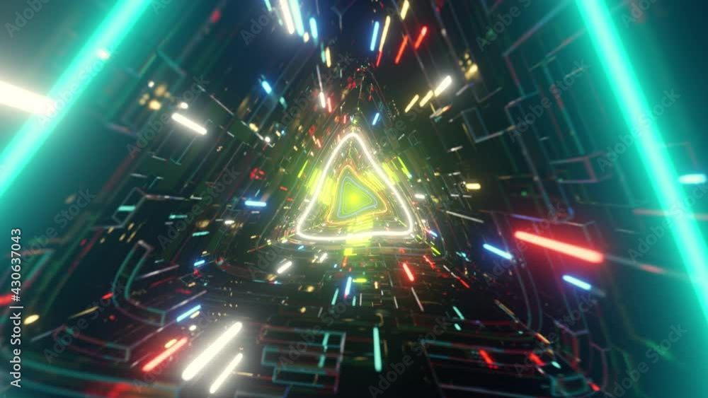 Flying through an abstract neon tunnel. Seamless loop in 4k resolution, ProRes 4444 codec, 30 FPS. Flying through an abstract neon tunnel. Seamless loop in 4k resolution, ProRes 4444 codec, 30 FPS.