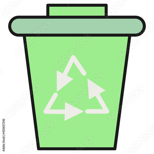 Garbage container ecological icon. Isolated. Vector illustration
