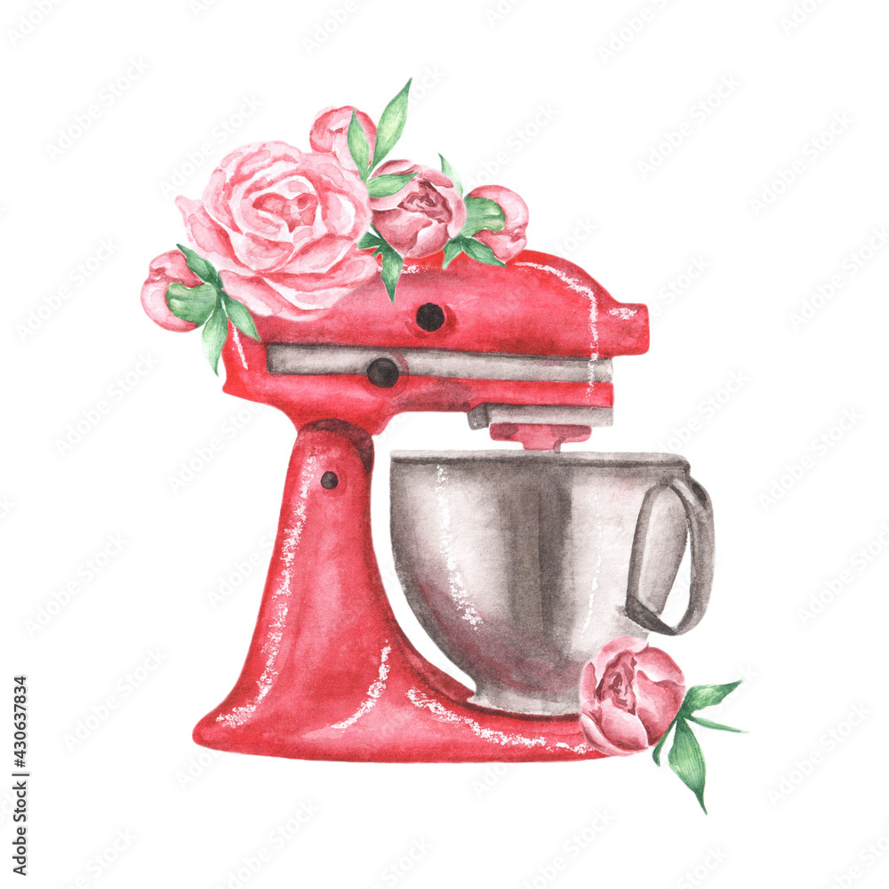 Pink Bakery Pastry tool watercolor collection 5887030 Vector Art at Vecteezy