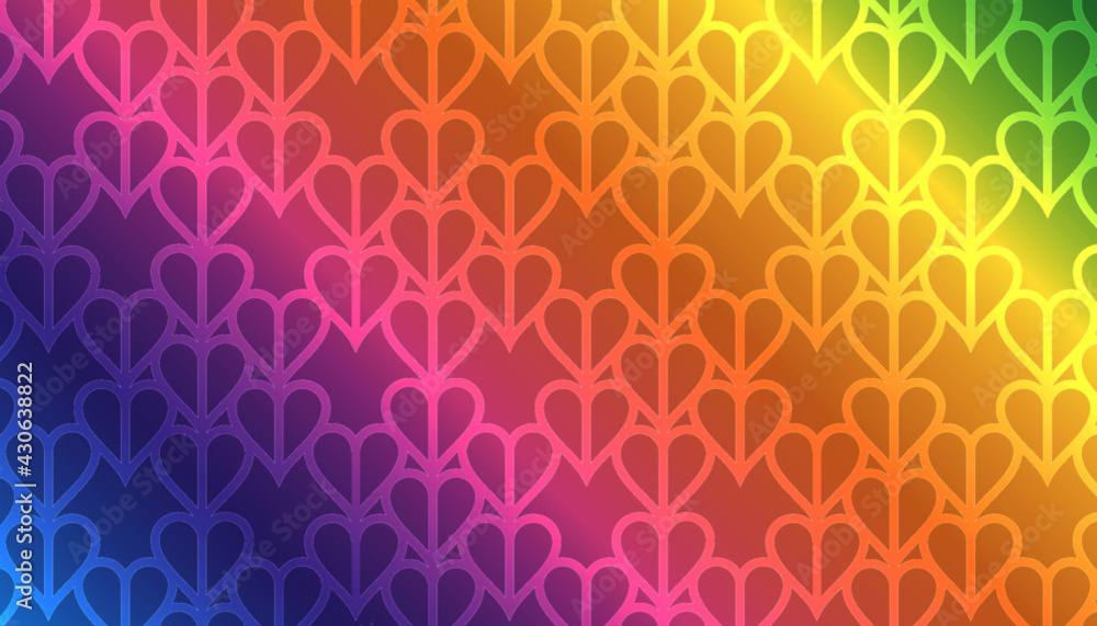 Obraz premium Heart shape rainbow color pattern texture background
