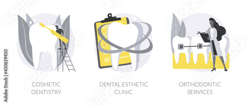 Smile treatment abstract concept vector illustrations.