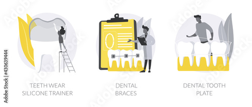 Orthodontic care abstract concept vector illustrations.