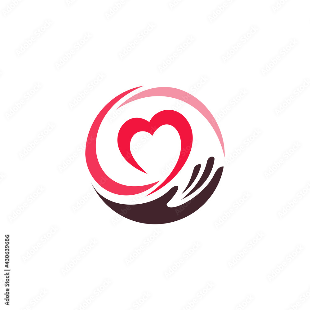 Love and care logo design template ready for use Love and care logo design template ready for use