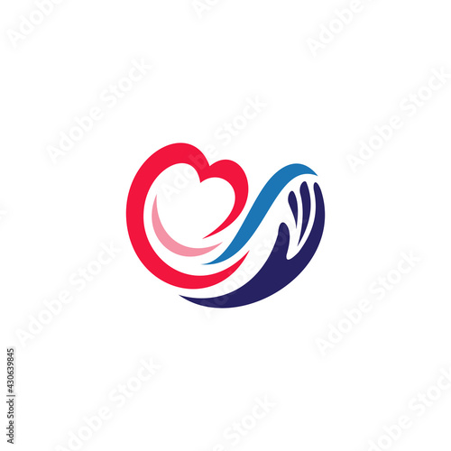 Heart love and care logo template ready for use