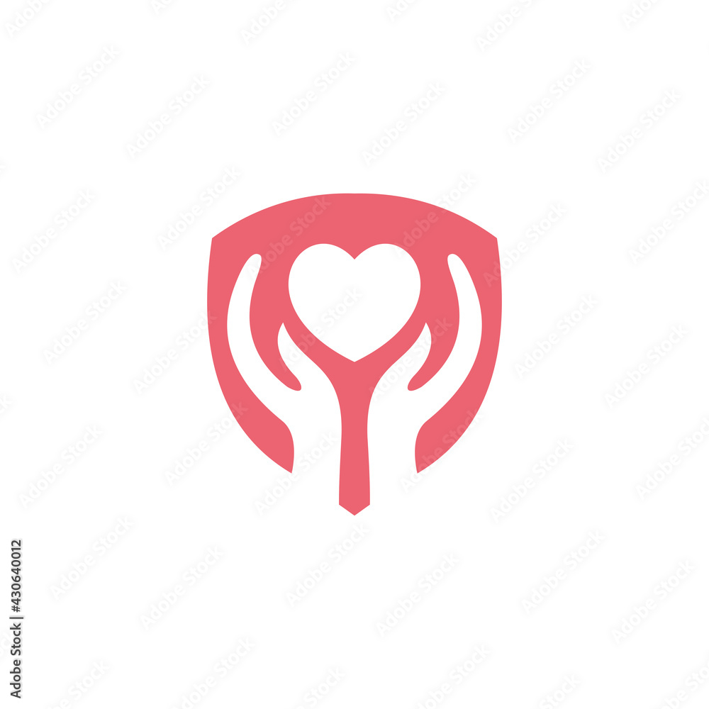 Heart protection care logo template ready for use Heart protection care logo template ready for use