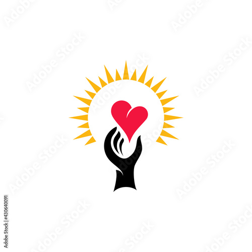 Hand love logo template ready for use