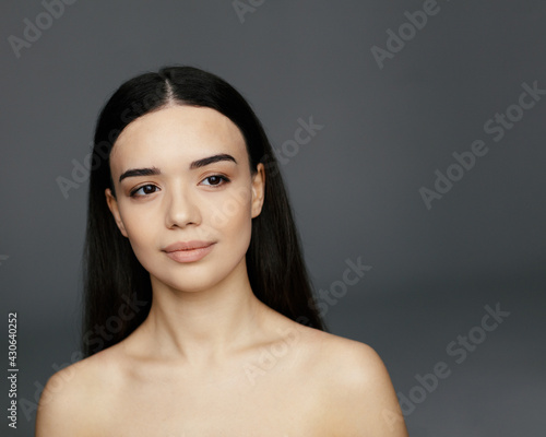 Young beautiful glamour woman face