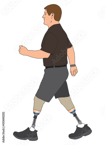 Double Amputee Walking