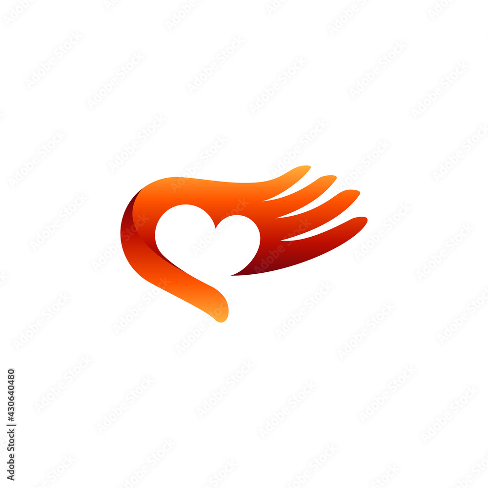 Caring hand simple logo template ready for use Caring hand simple logo template ready for use