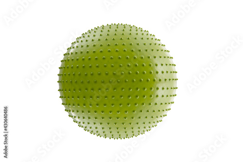 green gymnastic massage ball with thorns for fitness