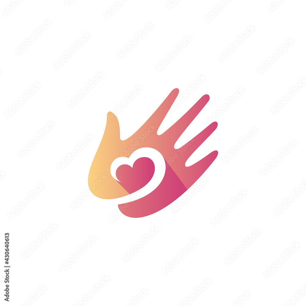 Obraz premium Hand heart logo template ready for use