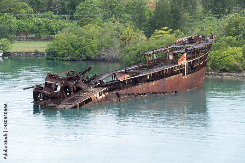 Rusted old sunken ship Rusted old sunken ship