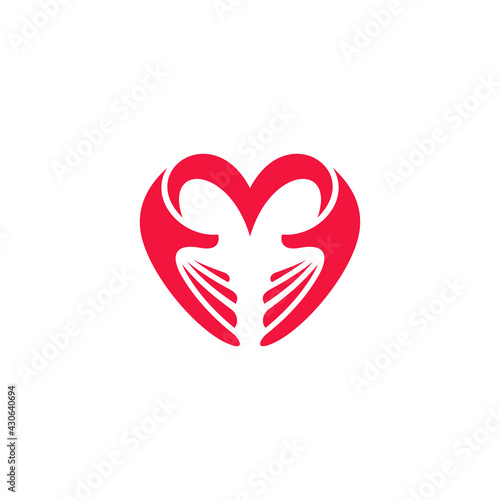 Heart love and care logo design template ready for use