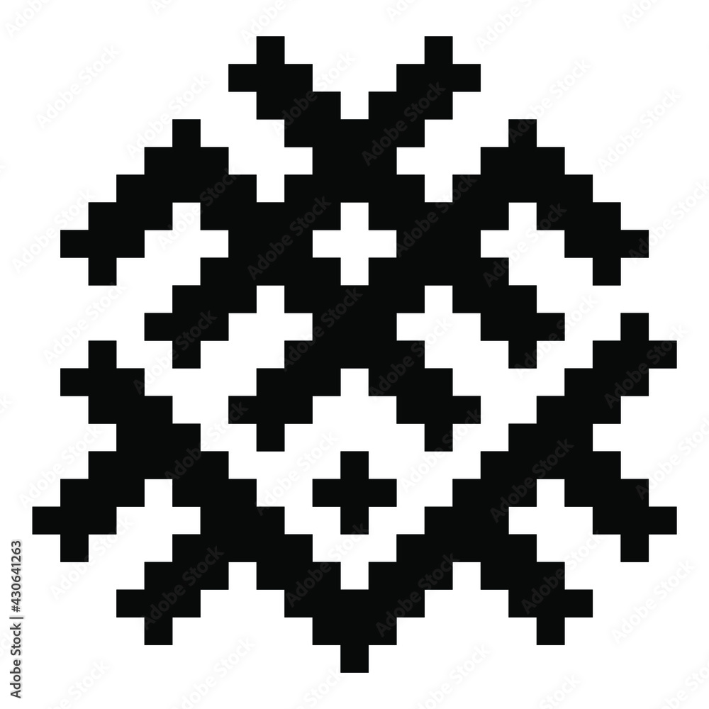vector ethnic folk Ukrainian minimalistic pattern isolated on white background. a traditional element of the Ukrainian embroidered shirt - vyshyvanka. can be used as design and decoration elements.