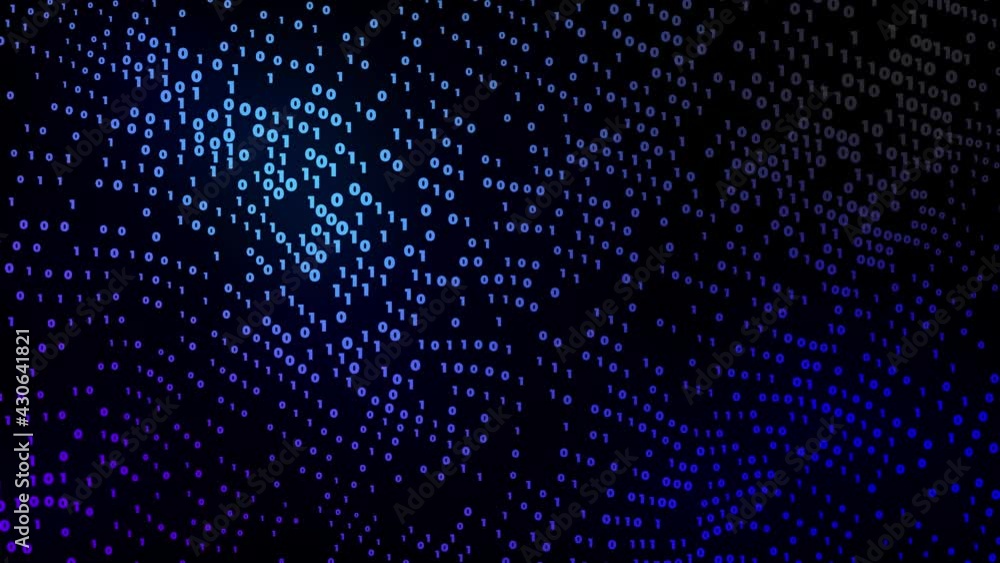 Abstract loop with binary data wave Abstract loop with binary data wave