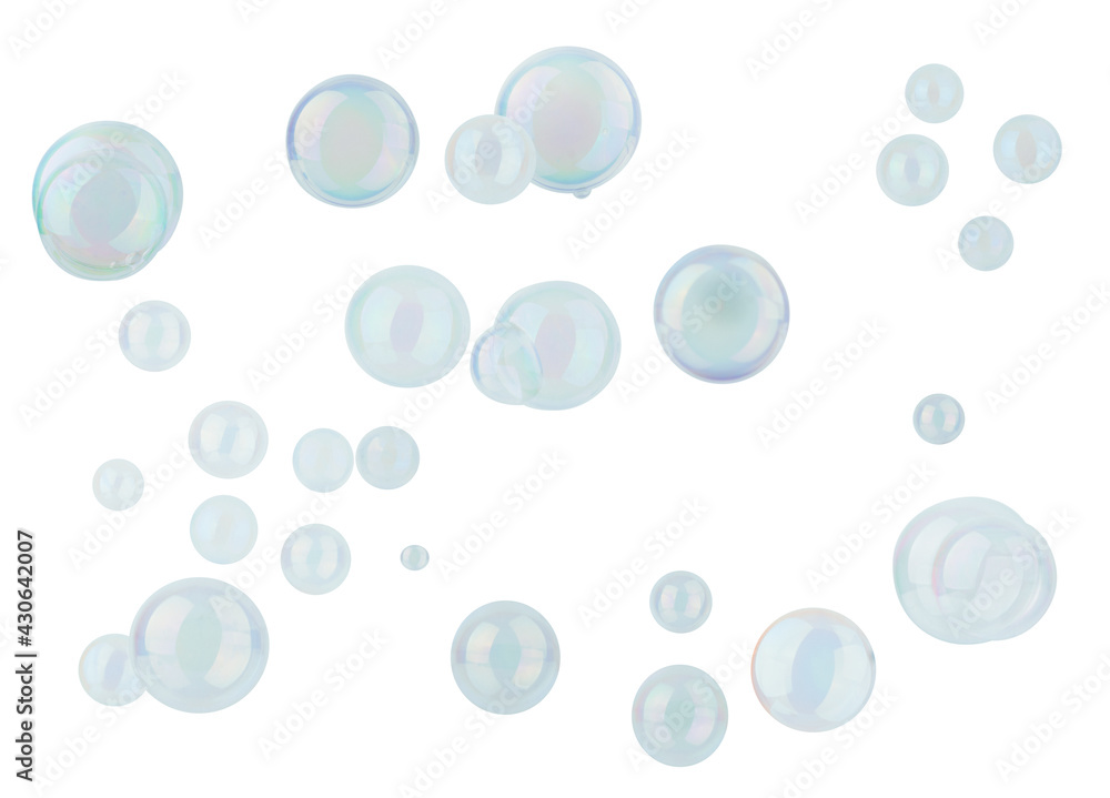 Soap bubbles on a white background Soap bubbles on a white background