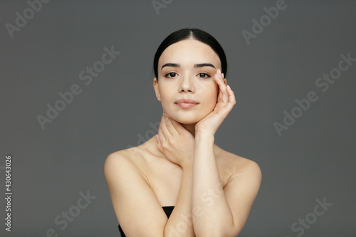 Young beautiful glamour woman face