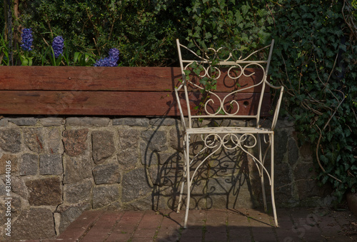 a chair in a garden