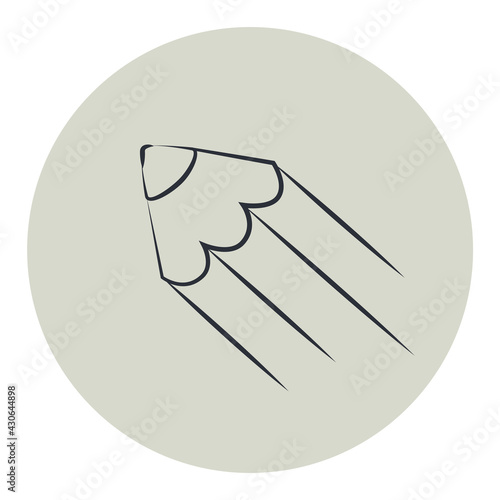 Pencil line art logo vector minimal icon