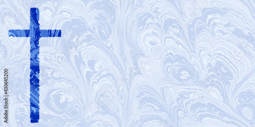 Canvas Print marbled royal blue cross marbled background