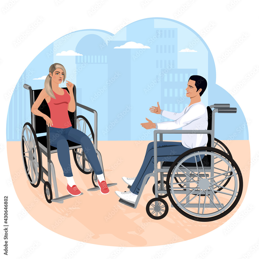 People with disabilities spend time together and relax. People with disabilities spend time together and relax.