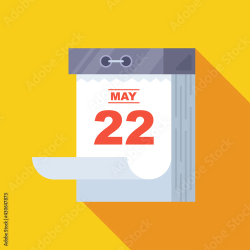 an old tear-off calendar hanging on the wall. flat kaya vector illustration.