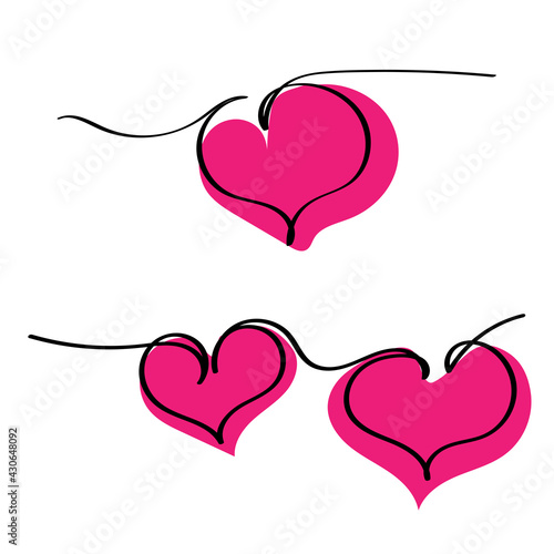 line art heart flat