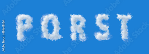 Letters p, q, r, s, t, written in clouds