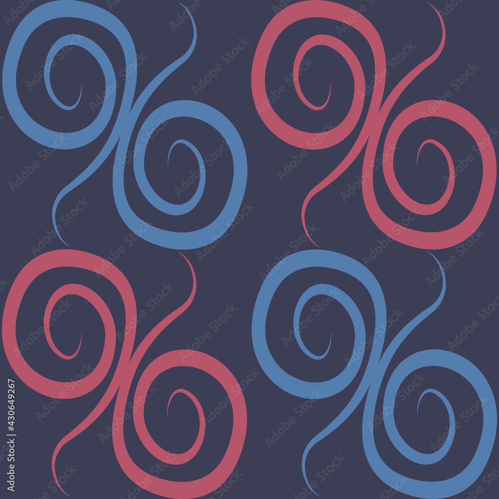 Seamless texture, pattern on a square background - colored curls. Abstraction. Seamless texture, pattern on a square background - colored curls. Abstraction.
